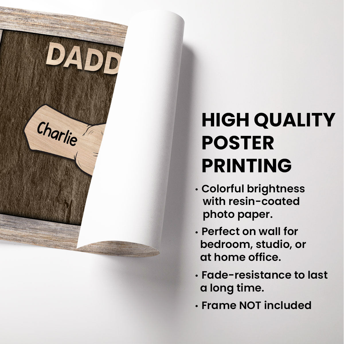 Dad Grandpa Fist Bump Rustic Vintage Personalized Poster| Coolest Father's Day Gift For Dad, Grandpa