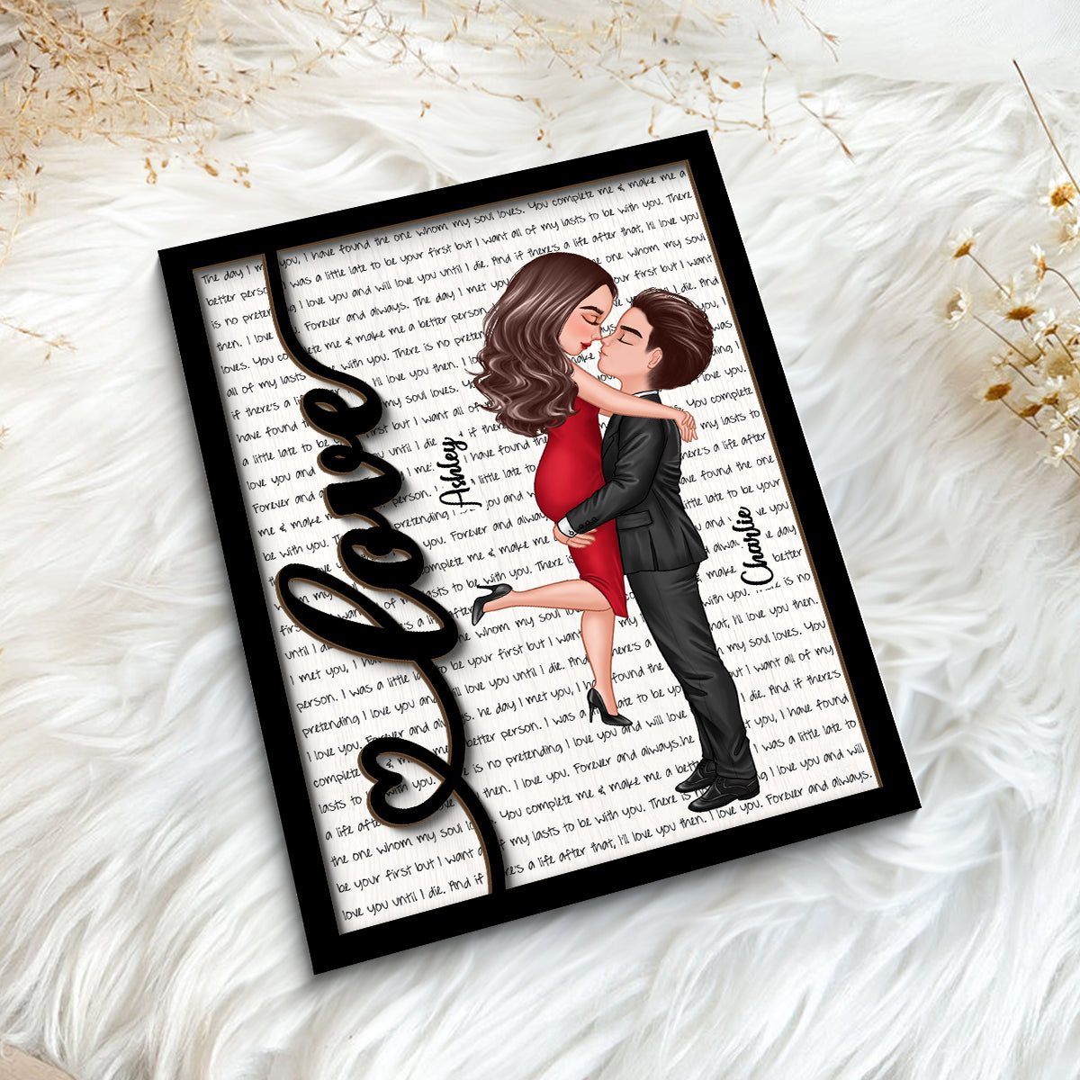 Couple Love Be Mine  Gift For Him For Her Personalized 2-layer Wooden Plaque