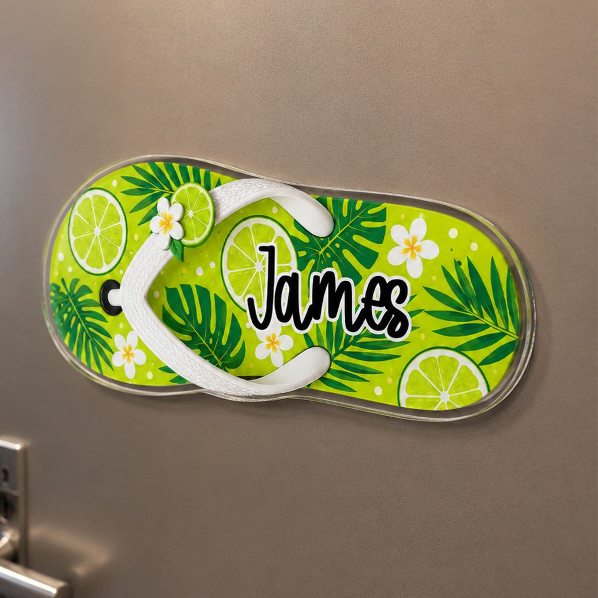 Family Cruise Flip Flop Custom Name 2D Flat - Personalized Cruise Cabin Door Magnet - Family Cruise Trip Decoration