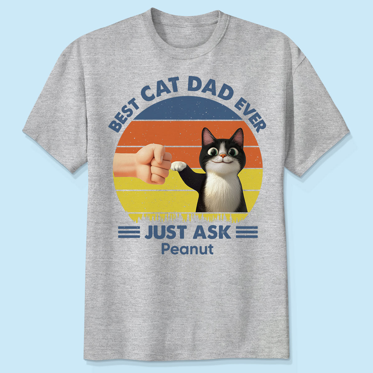 Best Cat Dad Cute Cartoon Cats Personalized Shirt, Gift for Cat Dads