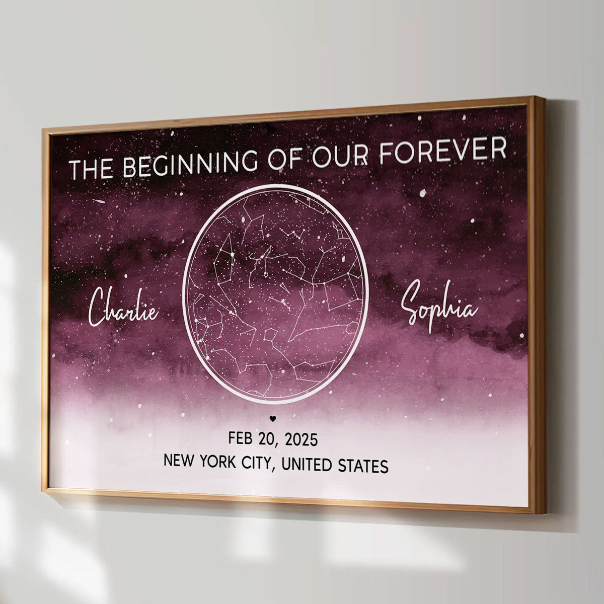 Starry Night Eternal Love Couple Custom Star Map Anniversary Date Personalized Poster| Anniversary Gift, Wedding Gift For Couple