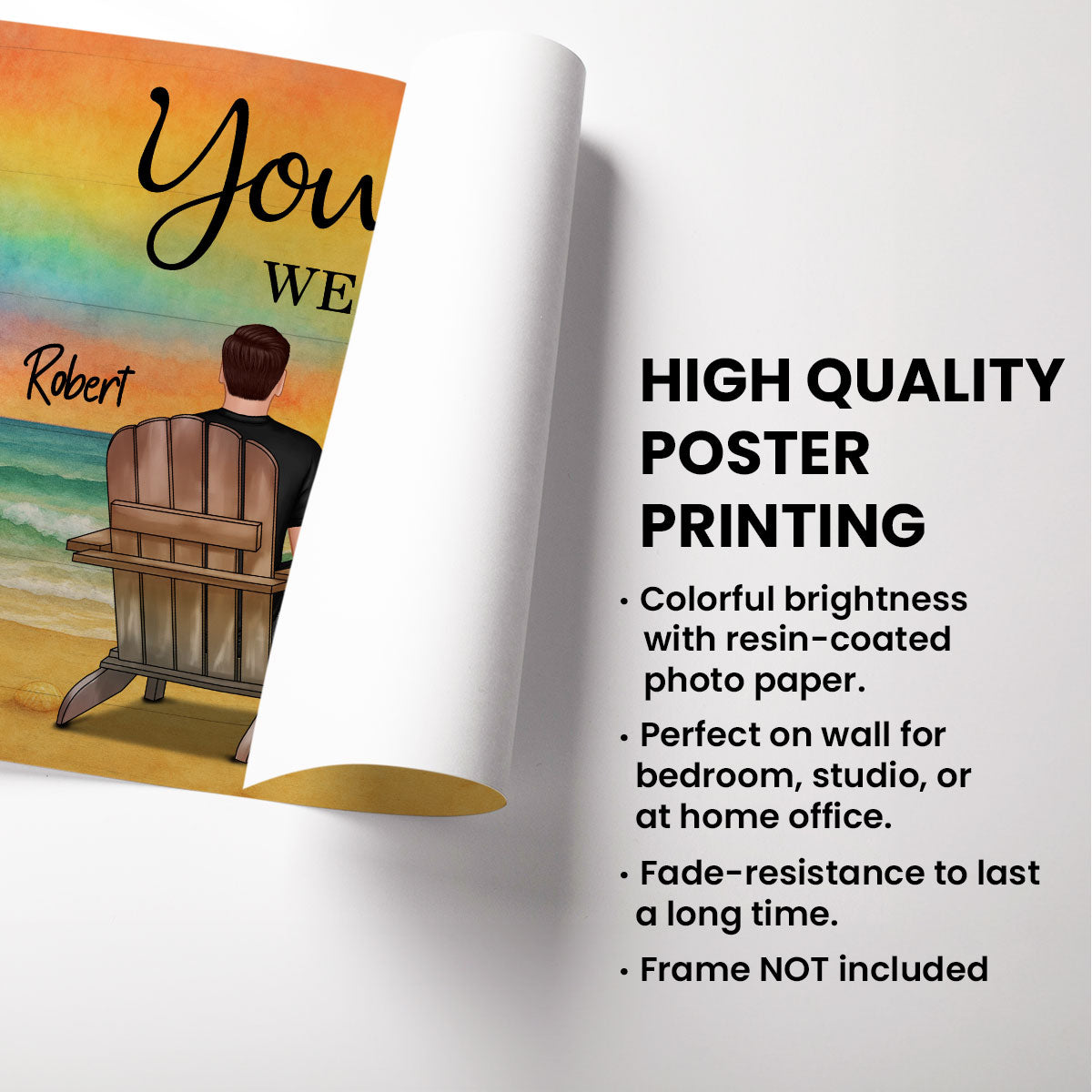LGBT Couple Beach Landscape Pride Month Personalized Poster