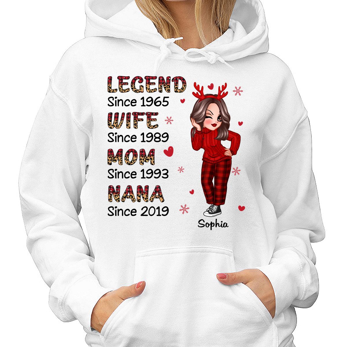 Half Checkered Leopard Sassy Legend Wife Mom Grandma Christmas Personalized Shirt