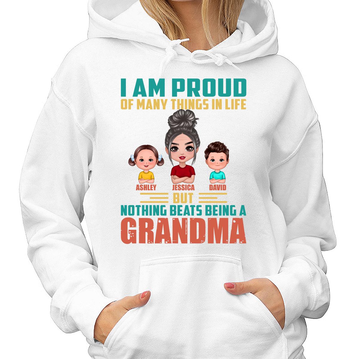 Proud Of Being A Grandma Doll Grandma Grandkids Personalized Shirt