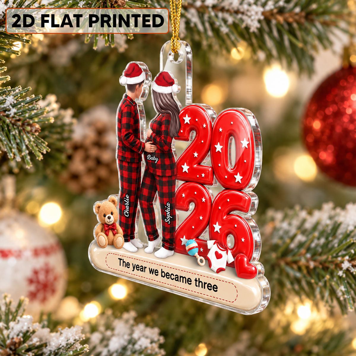 Trending Expecting Parents Christmas Pregnancy - Personalized Acrylic Ornament