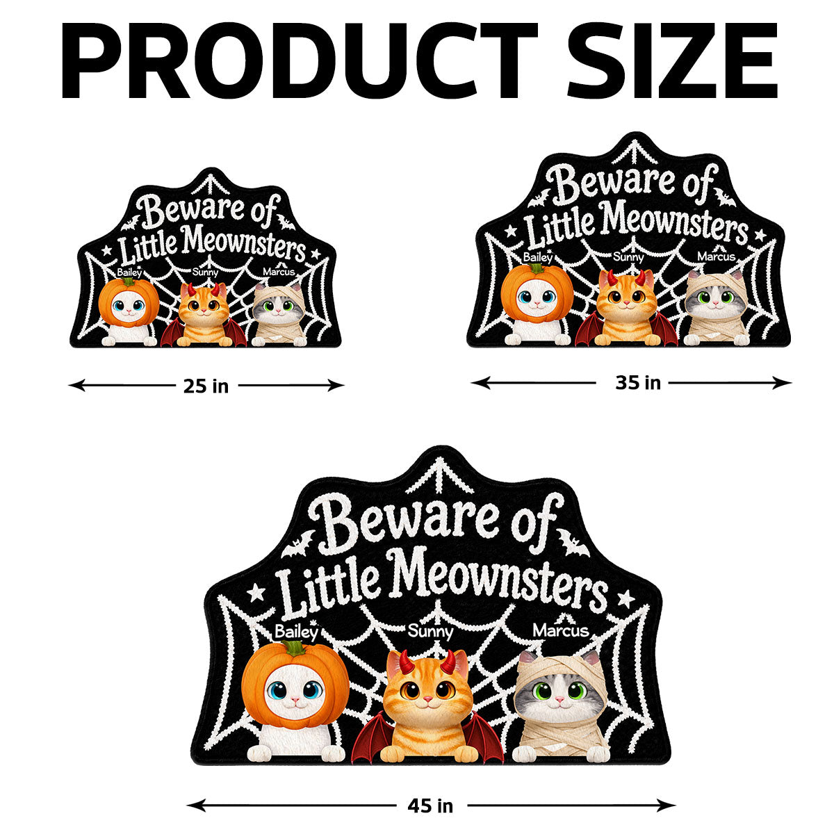 Creepy Cute Cat - Personalized Doormat - Halloween Gift Fot Cat Lovers