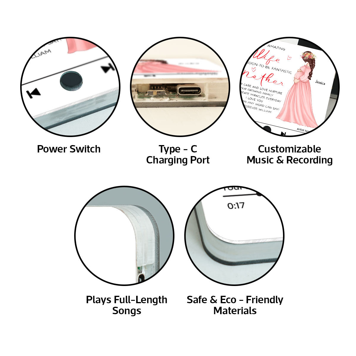 To My Amazing Wife And Soon-To-Be Fantastic Mother Personalized Music Fridge Magnet, Perfect Gift For Pregnant Wife, Custom Favorite Song As Messages