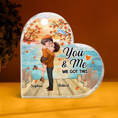 Kissing Hugging Couple We Got This Personalized Acrylic Heart Plaque