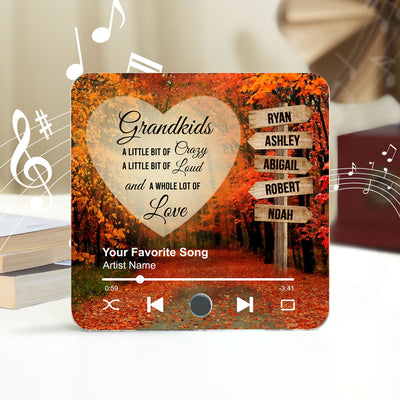Grandkids Names On Street Sign Post Personalized Music Fridge Magnet, Perfect 2025 Gift For Mom For Grandma