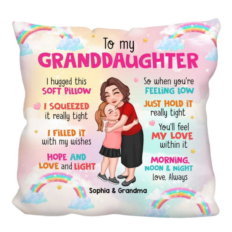 To My Granddaughter Grandson Personalized Pillow, Heartfelt Gift For Grandchildren From Grandma