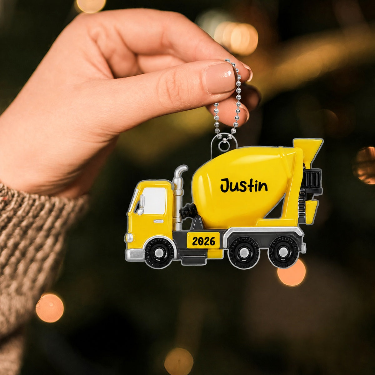 Christmas Truck for Kids Boys Girls, Personalized 3D Effect Acrylic Ornament, Gift for Son, Daughter, Grandson, Granddaughter