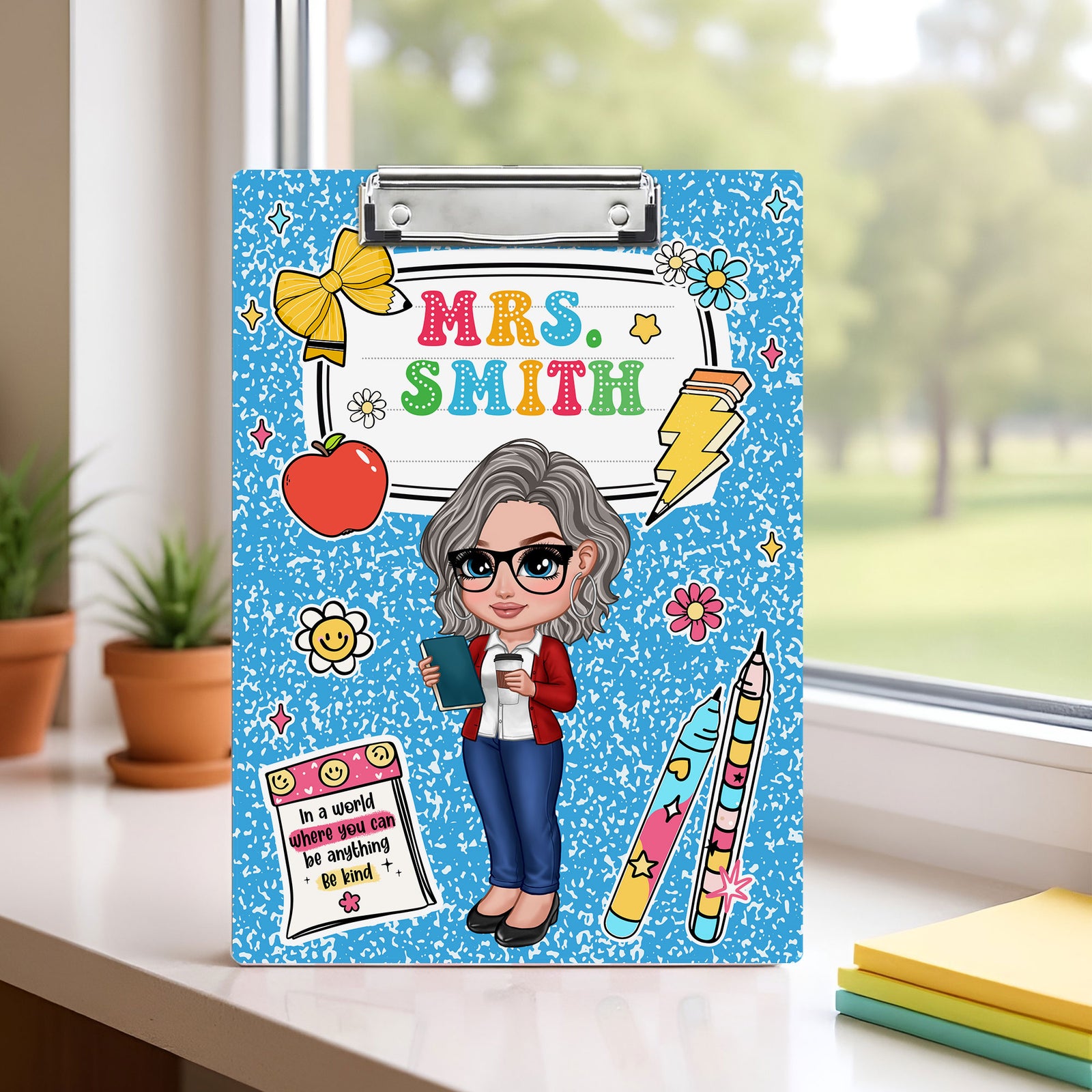 Custom Teacher Clipboard Composition Book With Name, Personalized Teacher Gifts, Teacher Appreciation, Back To School Gift
