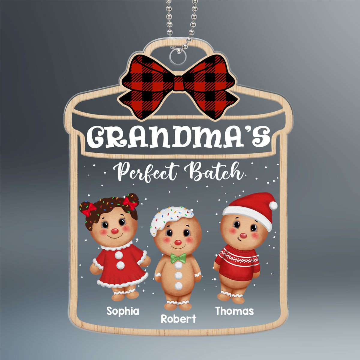 Grandma Mom Perfect Batch Gingerbread Christmas Gift Personalized Acrylic Ornament