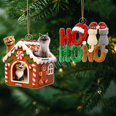 Custom Cat Designs - Personalized Acrylic Ornament - Christmas Gift for Cat Lovers, Cat Moms, Cat Dads