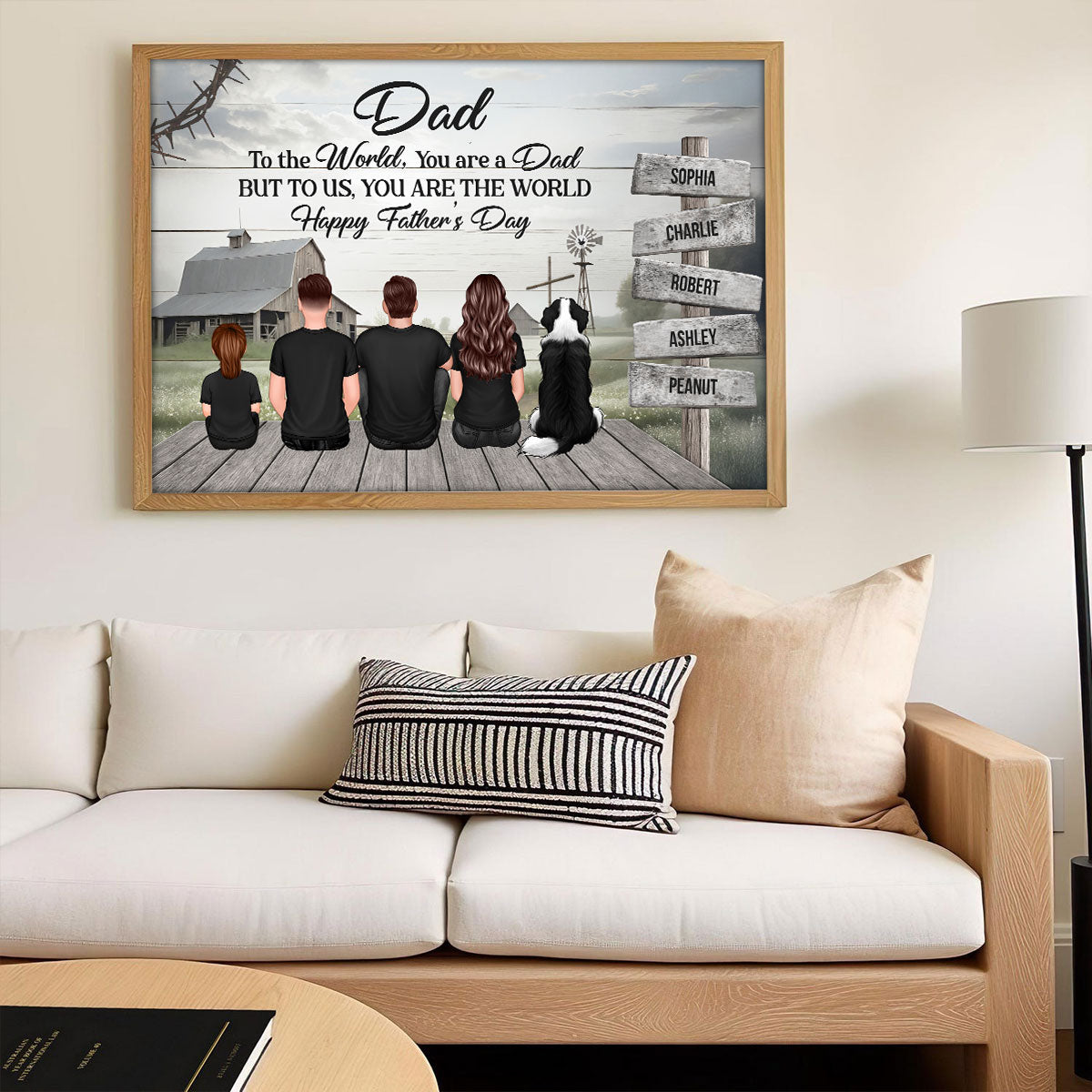 Christian Family Dad You Are The World Personalized Poster, Father's Day Gift For Dad