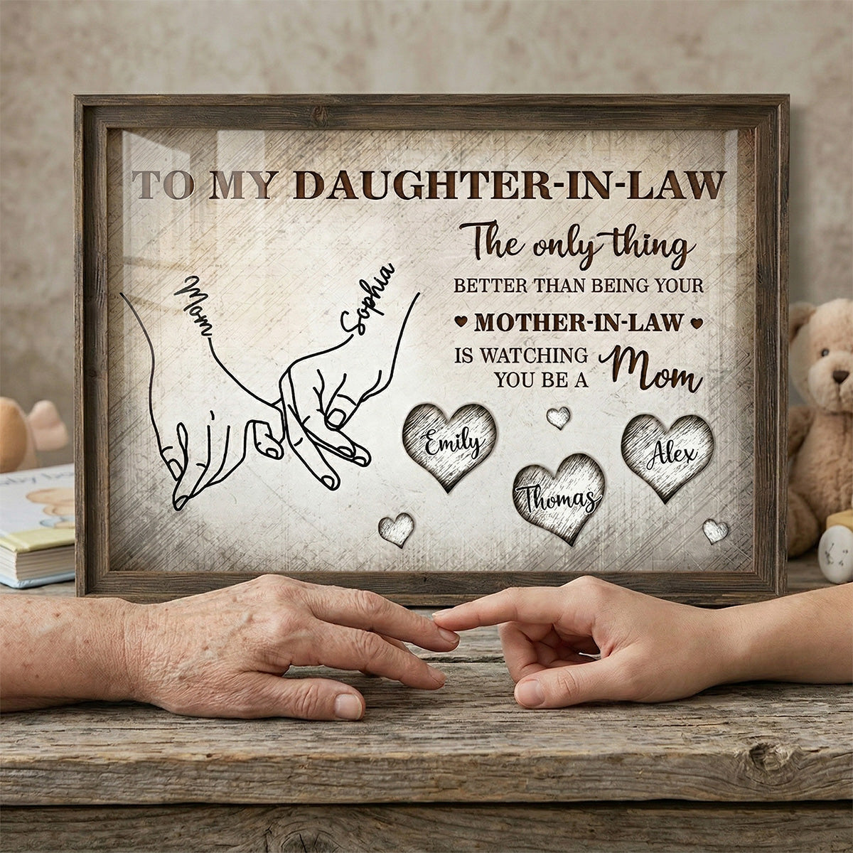 To My Daughter Mom And Daughter Holding Hands Custom Kids Names - Personalized Poster - Mother's Day Gift For Daughter
