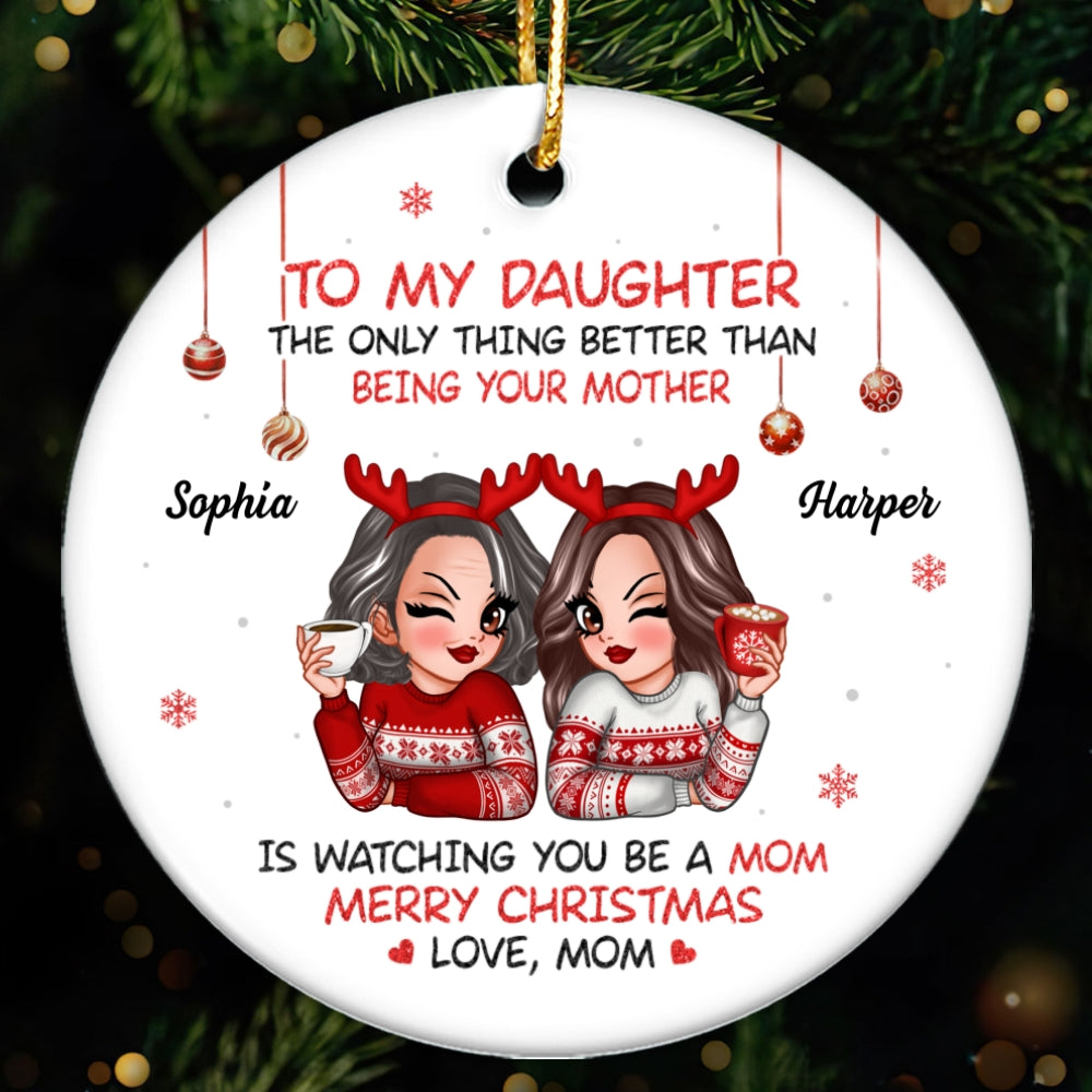 To My Daughter Son Merry Christmas Personalized Ceramic Ornament, Christmas Gift For Daughters, Sons