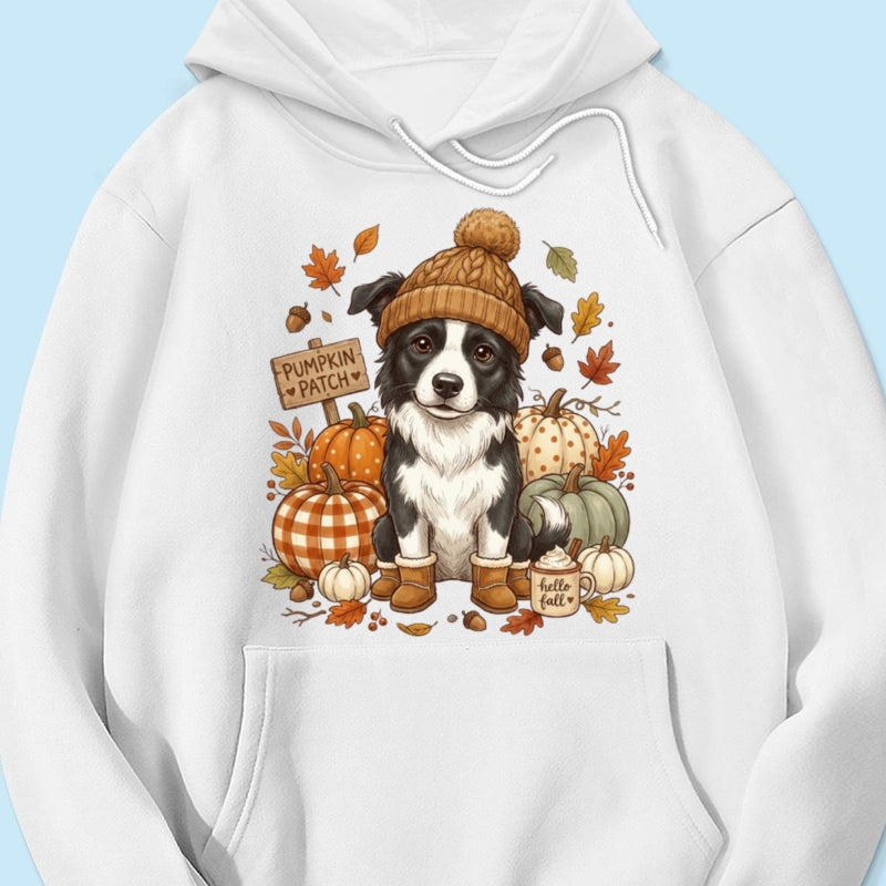 Custom Dog Photo Pumpkin Patch - Personalized Shirt - Fall Gift for Dog Moms, Cat Moms, Pet Lovers
