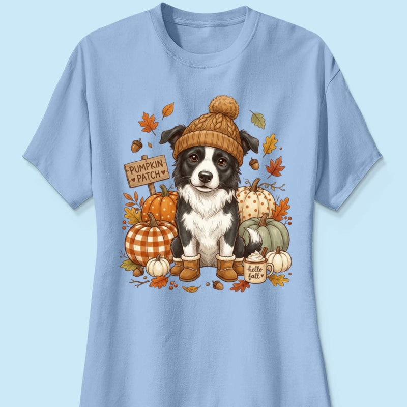 Custom Dog Photo Pumpkin Patch - Personalized Shirt - Fall Gift for Dog Moms, Cat Moms, Pet Lovers