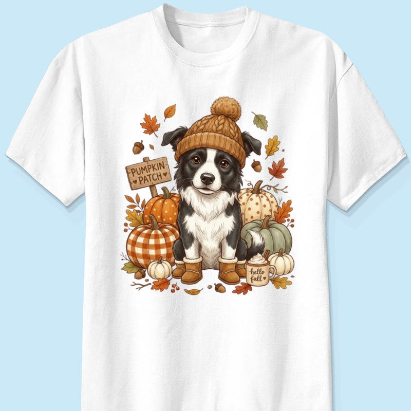 Custom Dog Photo Pumpkin Patch - Personalized Shirt - Fall Gift for Dog Moms, Cat Moms, Pet Lovers
