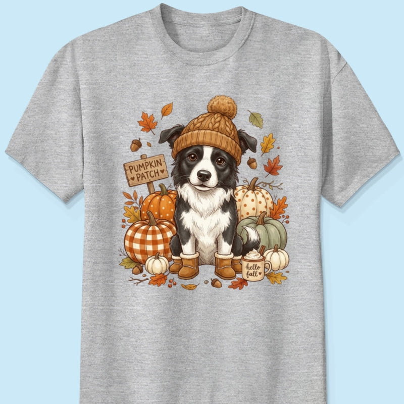 Custom Dog Photo Pumpkin Patch - Personalized Shirt - Fall Gift for Dog Moms, Cat Moms, Pet Lovers