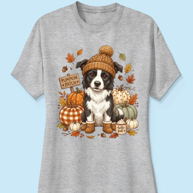 Custom Dog Photo Pumpkin Patch - Personalized Shirt - Fall Gift for Dog Moms, Cat Moms, Pet Lovers