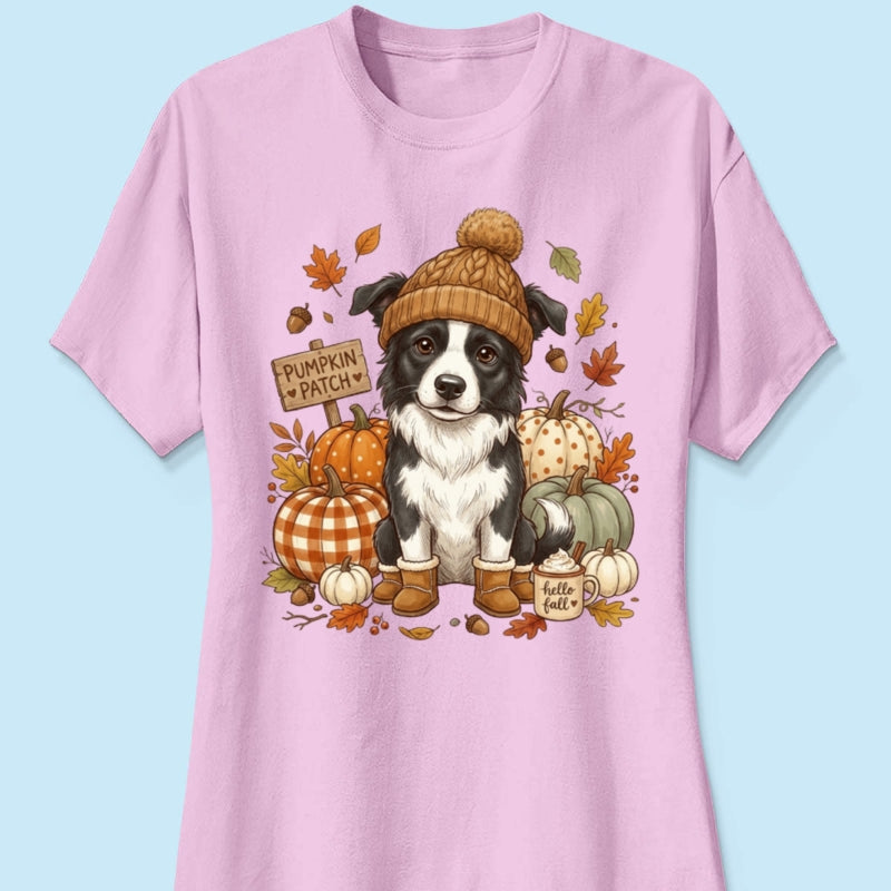 Custom Dog Photo Pumpkin Patch - Personalized Shirt - Fall Gift for Dog Moms, Cat Moms, Pet Lovers