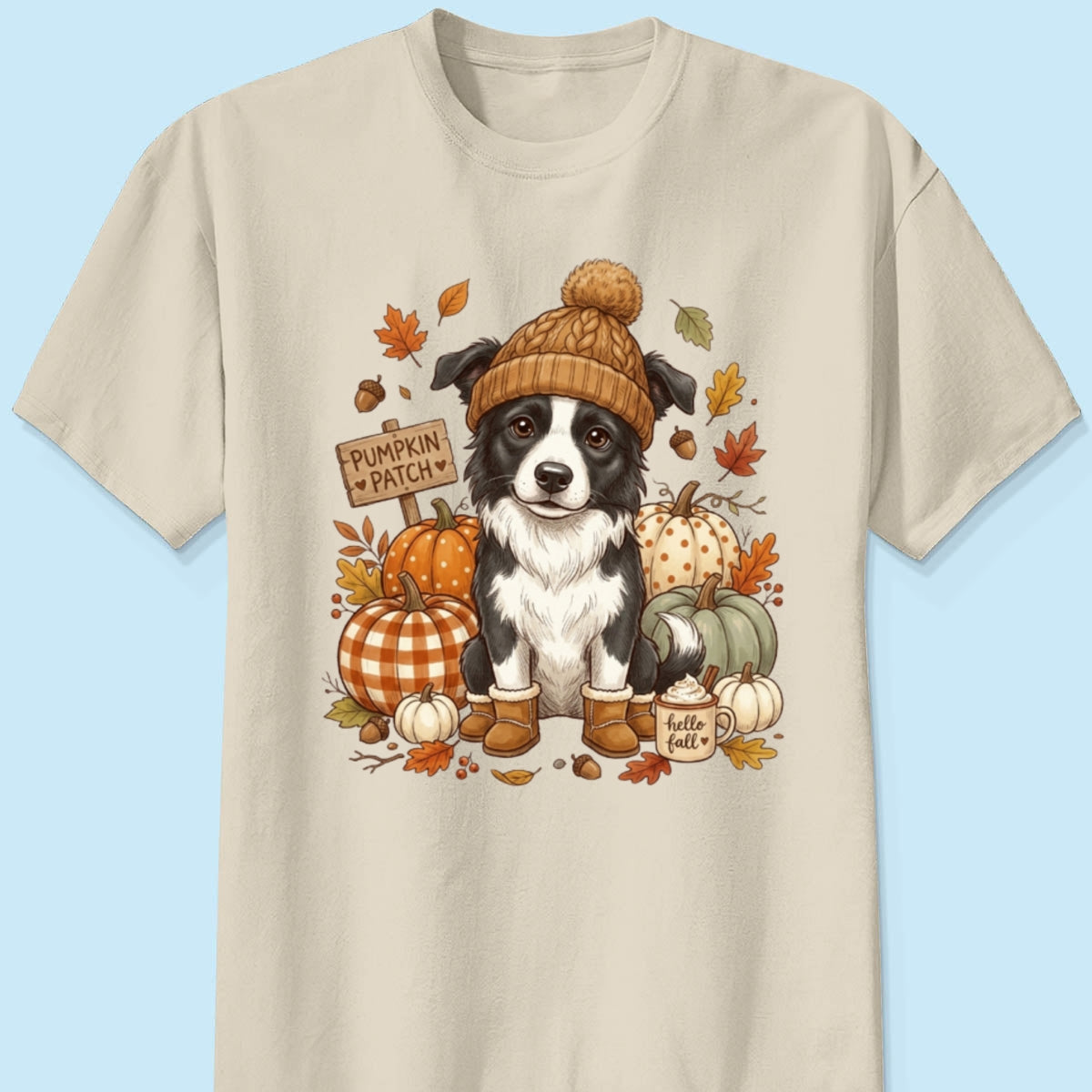 Custom Dog Photo Pumpkin Patch - Personalized Shirt - Fall Gift for Dog Moms, Cat Moms, Pet Lovers