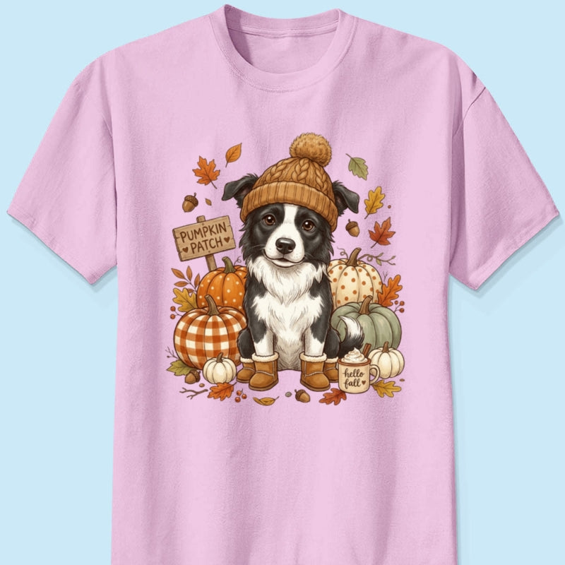 Custom Dog Photo Pumpkin Patch - Personalized Shirt - Fall Gift for Dog Moms, Cat Moms, Pet Lovers