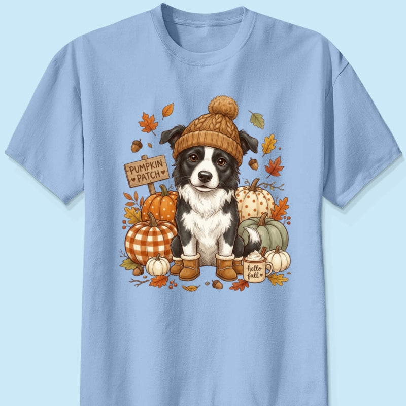 Custom Dog Photo Pumpkin Patch - Personalized Shirt - Fall Gift for Dog Moms, Cat Moms, Pet Lovers
