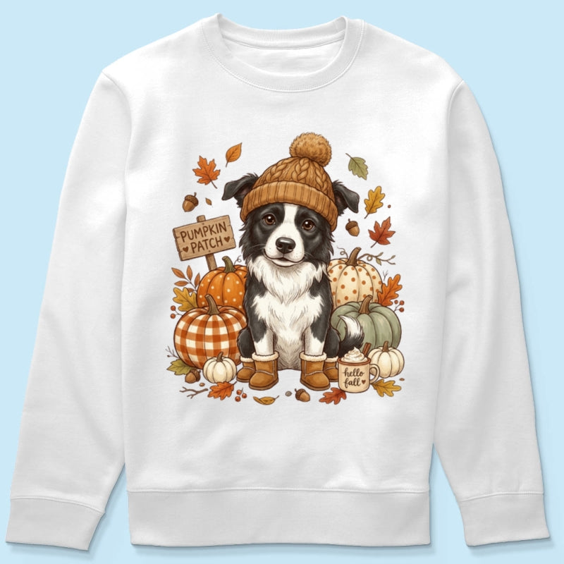 Custom Dog Photo Pumpkin Patch - Personalized Shirt - Fall Gift for Dog Moms, Cat Moms, Pet Lovers