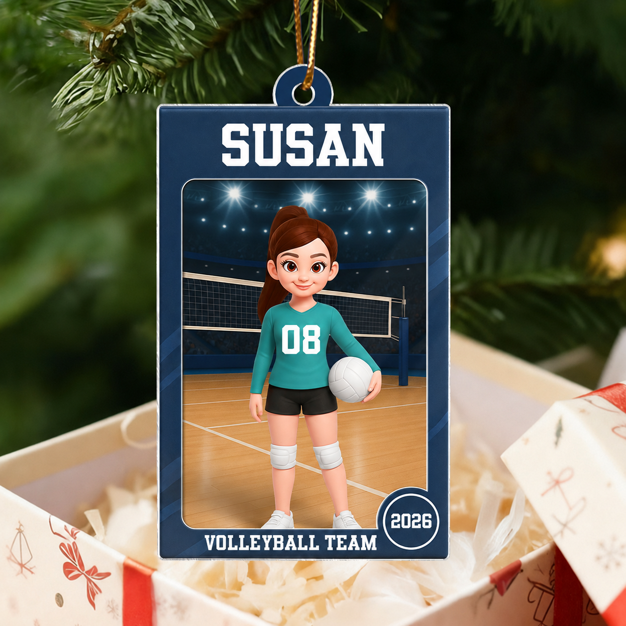 Volleyball Girl 3D Effect Action Figure - Personalized Acrylic Ornament - Christmas Gift For Daughter, Granddaughter