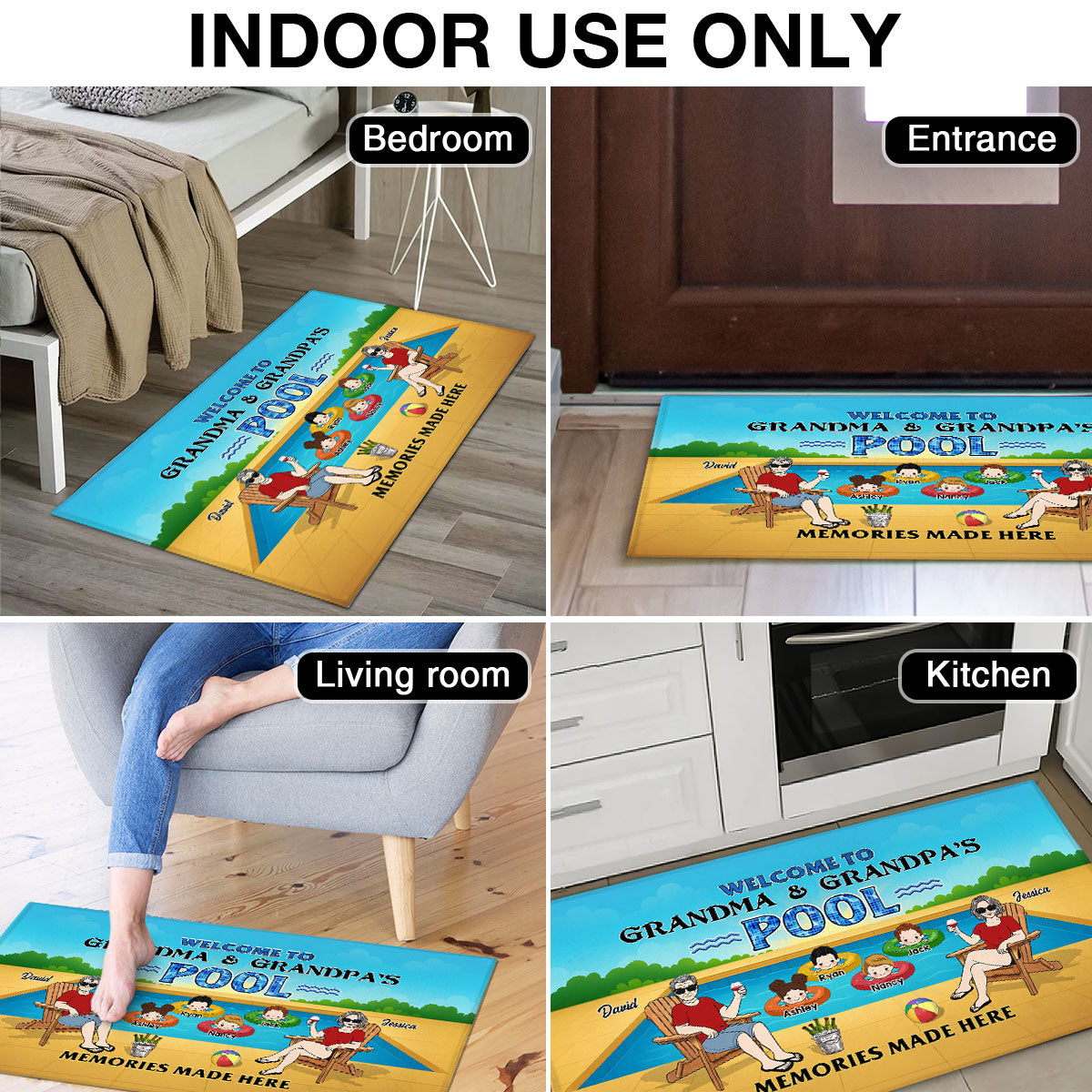 Summer Welcome To Grandpa Grandma Grandparents Pool Personalized Doormat