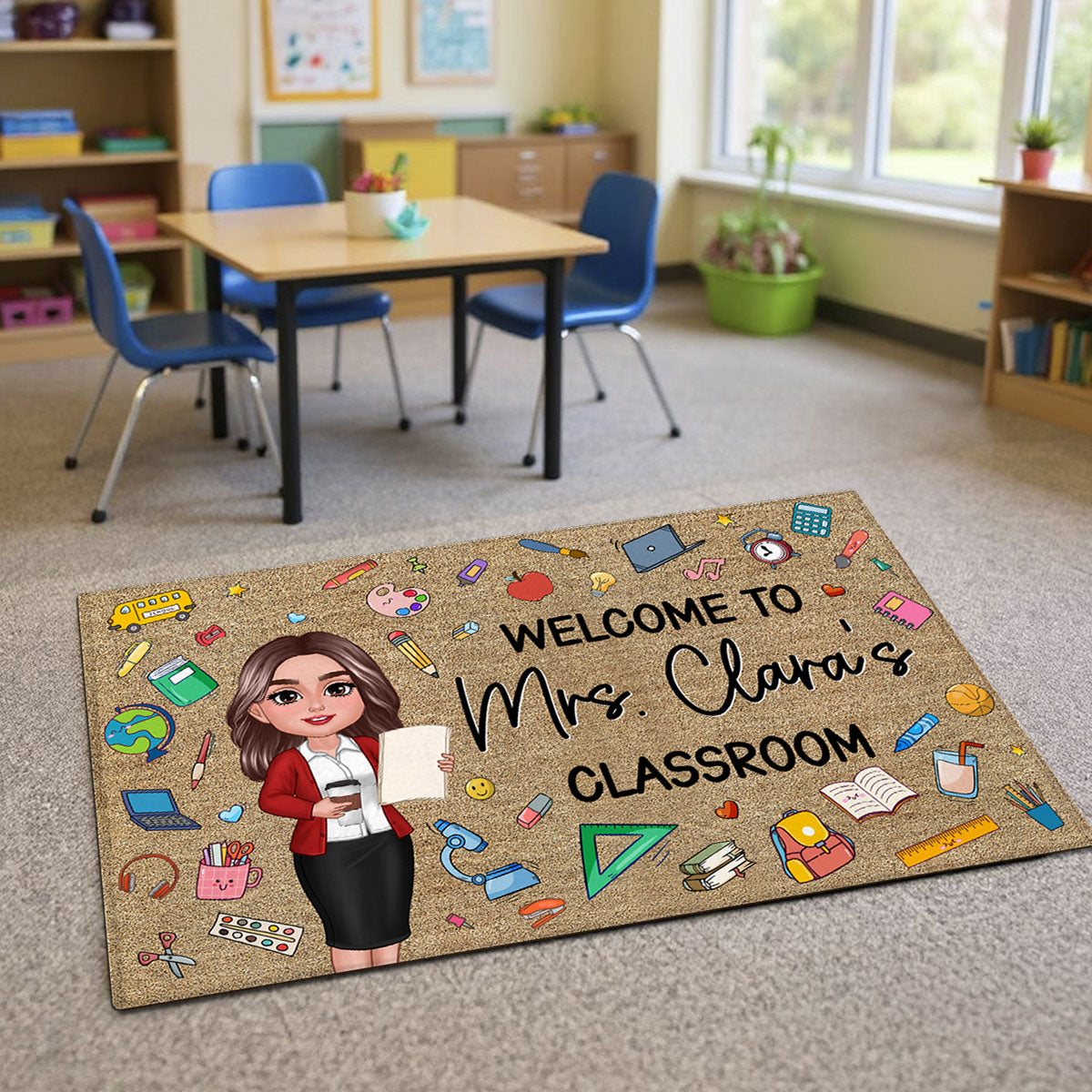 Teacher Things Welcome To Classroom - Personalized Doormat - Gift For Teacher