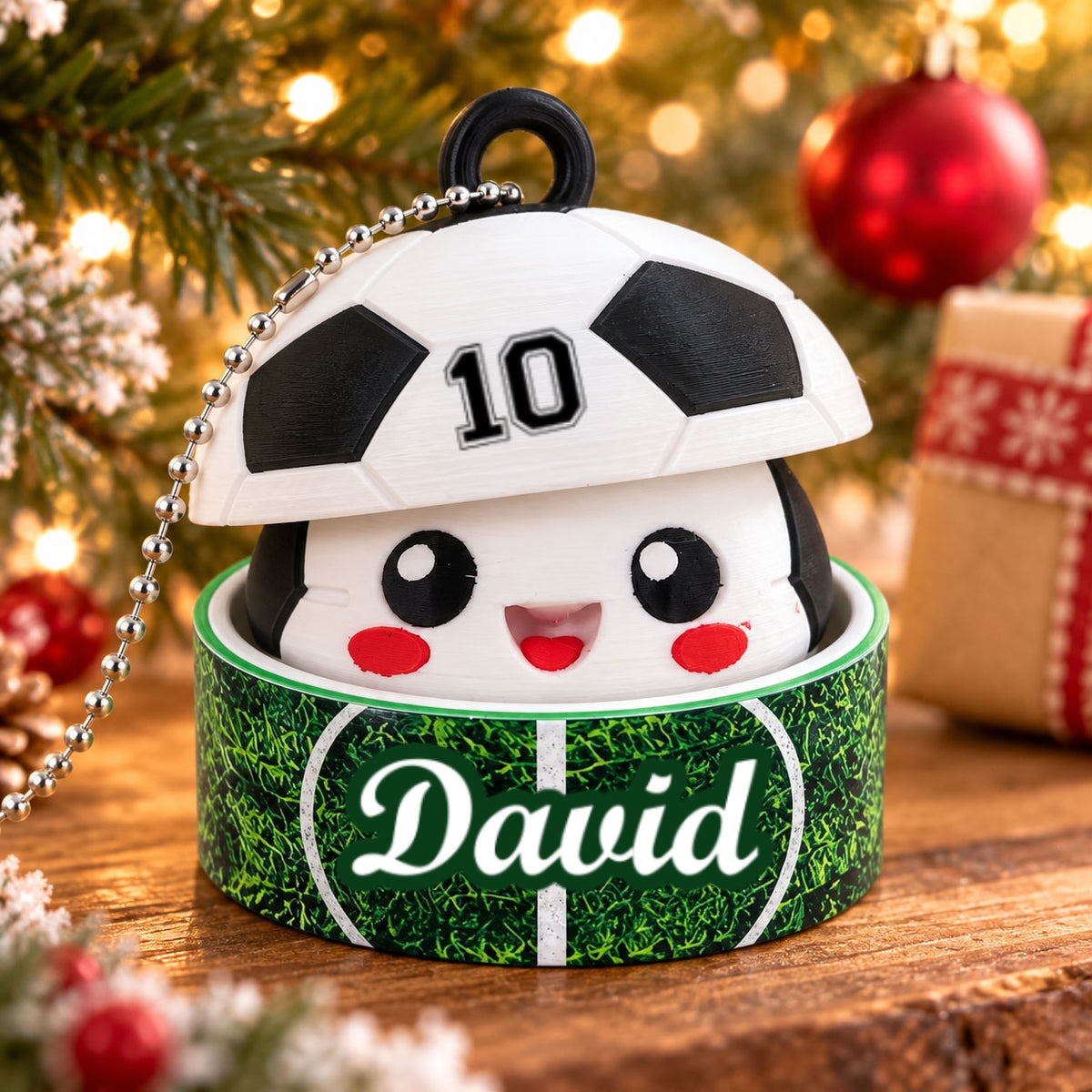 Custom Soccer Cute Dumpling - Personalized 3D Printed Soccer Figurine Ornament - Christmas Gift for Daughter, Son, Grandkids