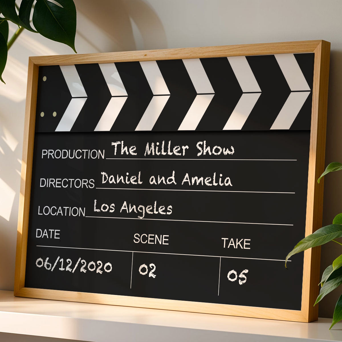 Couple Home Decor Film Clapper Style Personalized Poster