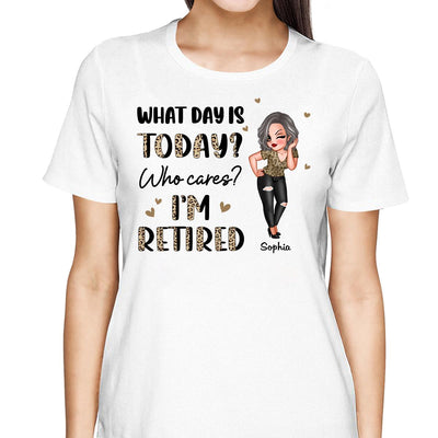Half Leopard Sassy Woman What Day Is Today I‘m Retired Personalized Shirt