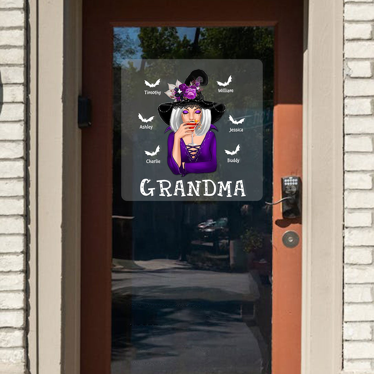 Halloween Witch Mom Grandma Personalized Decal, Halloween Decoration