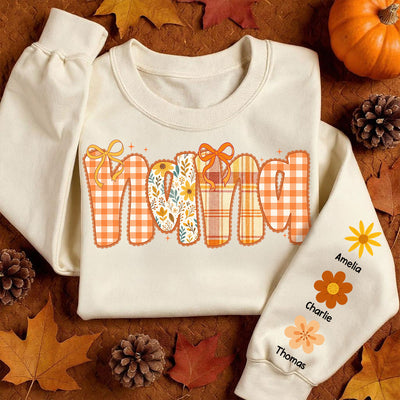 Preppy Retro Floral Fall - Personalized Sweatshirt - Fall Cozy Gift