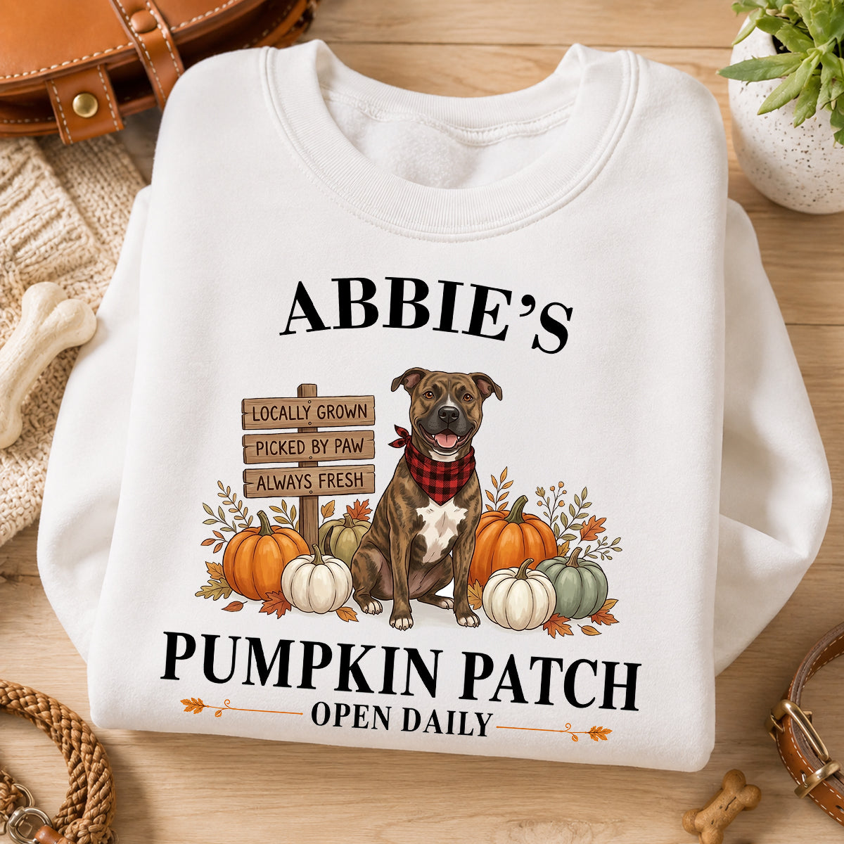 Custom Pet Photo Pumpkin Patch - Personalized Shirt - Trendy Fall Tee for Dog Mom, Cat Mom