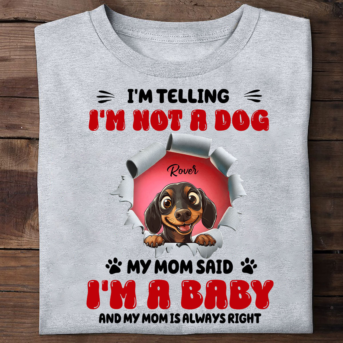 I'm Telling You I'm Not a Dog Funny Cartoon Peeking Dog Personalized Shirt, Gift for Dog Moms