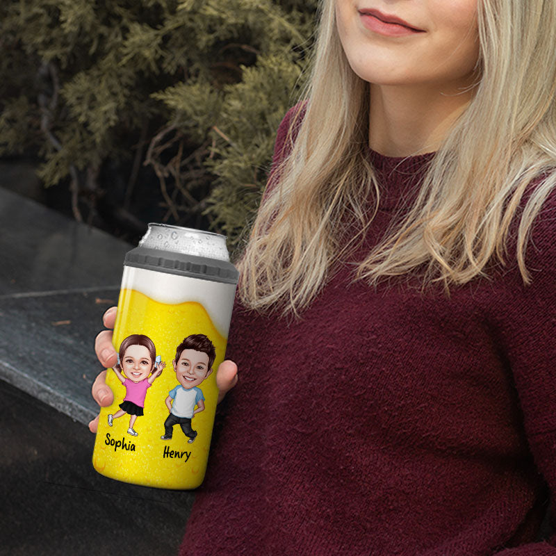 From The Reasons You Drinks Caricature Kids Personalized 4 In 1 Can Cooler