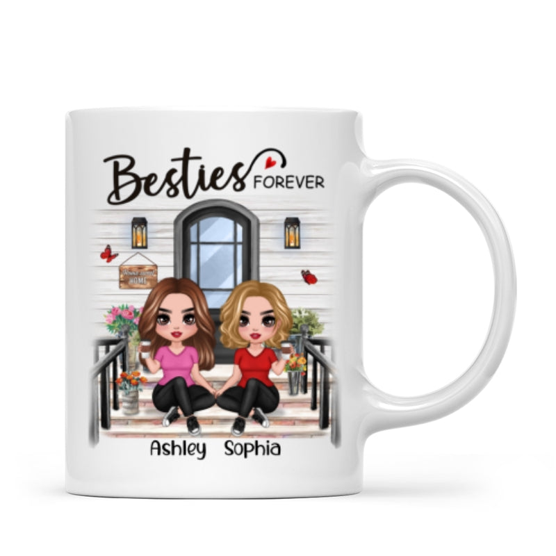 Doll Besties Sisters Front Porch Personalized Mug