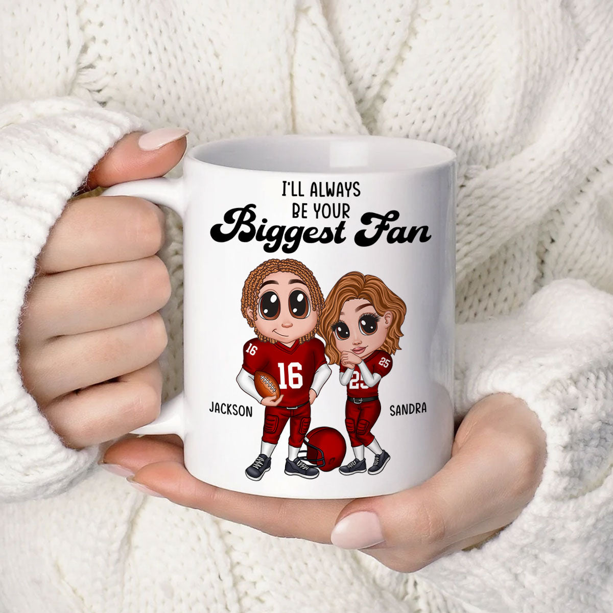 Personalized Y2K Football Couple Mug,  Gift for Couples