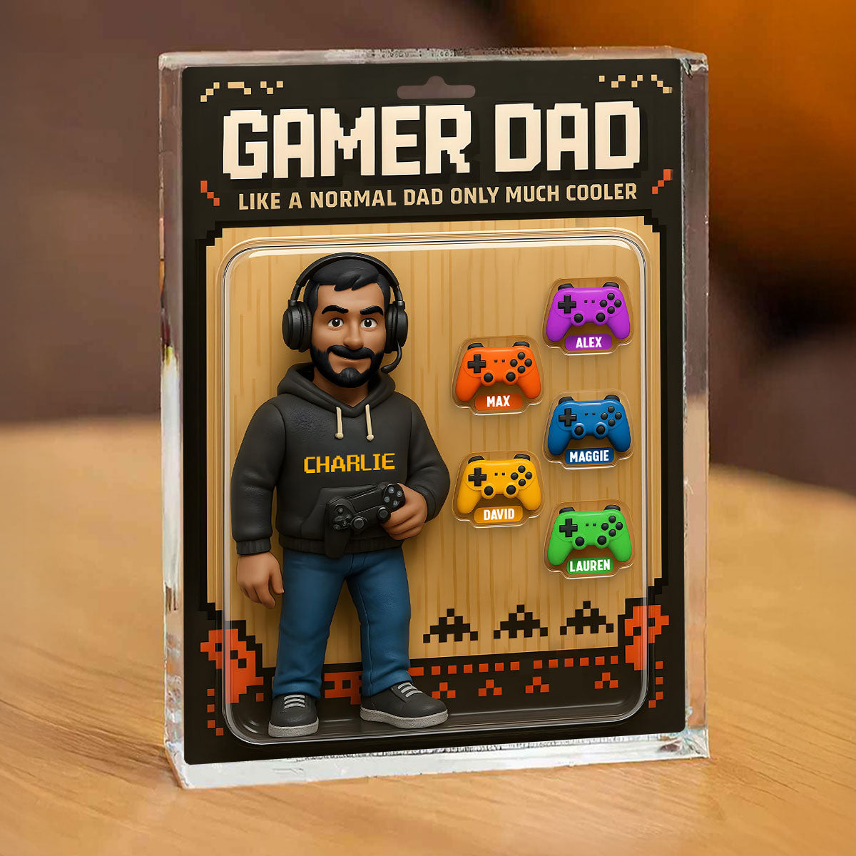 Gamer Dad Cooler 3D Effect - Personalized Acrylic Block Plaque - Gift For Husband Dad