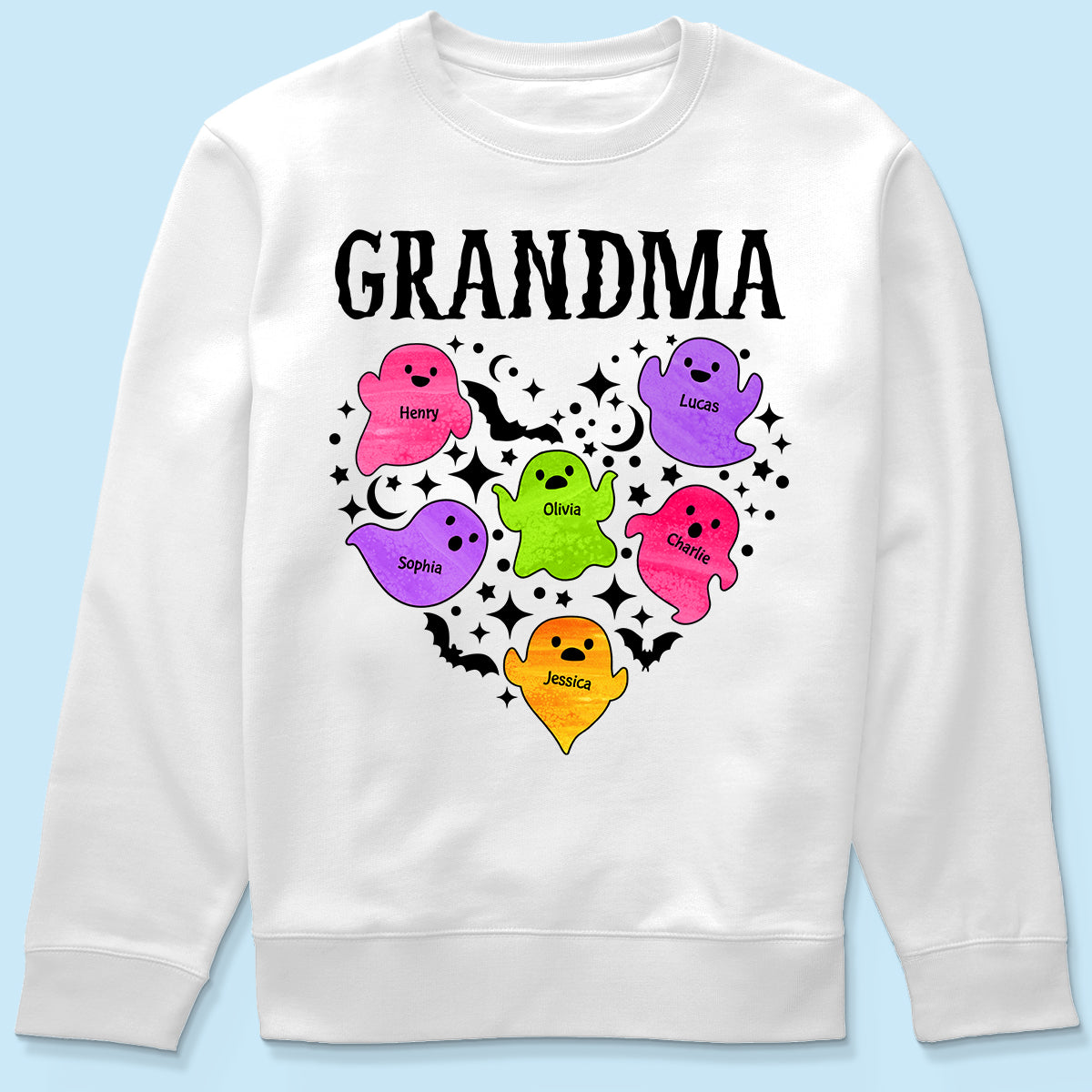 Halloween Grandma Boo Crew In Heart Personalized Shirt