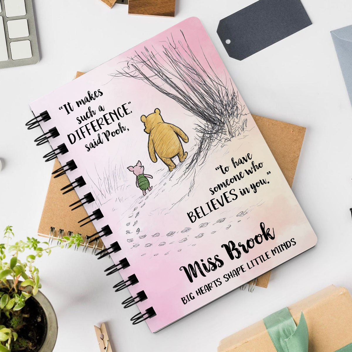Someone Believes In You Personalized Spiral Notebook Journal, Teacher Gifts, Appreciation Gift