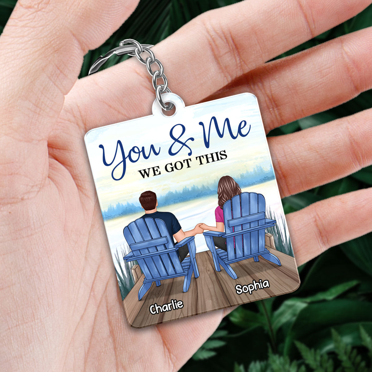 Couple Together Since Lake View Favorite Love Song Scannable QR Code Personalized Acrylic Keychain