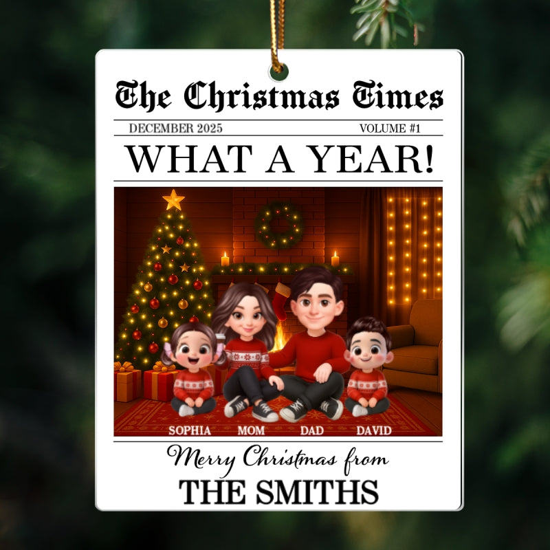 The Christmas Times Family Sitting - Personalized Acrylic Ornament