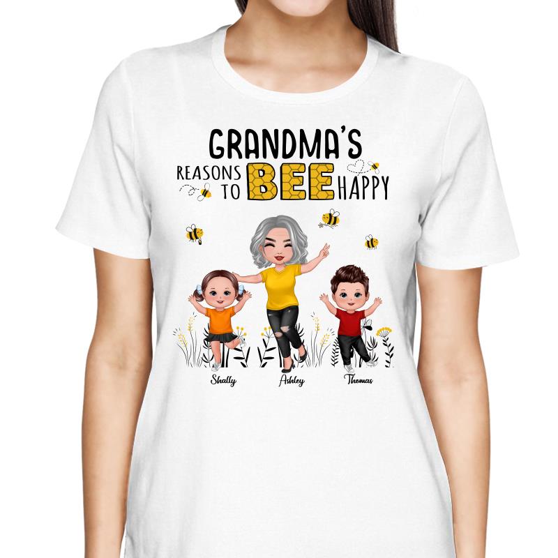 Reasons Bee Happy Doll Grandma & Grandkids - Personalized Shirt
